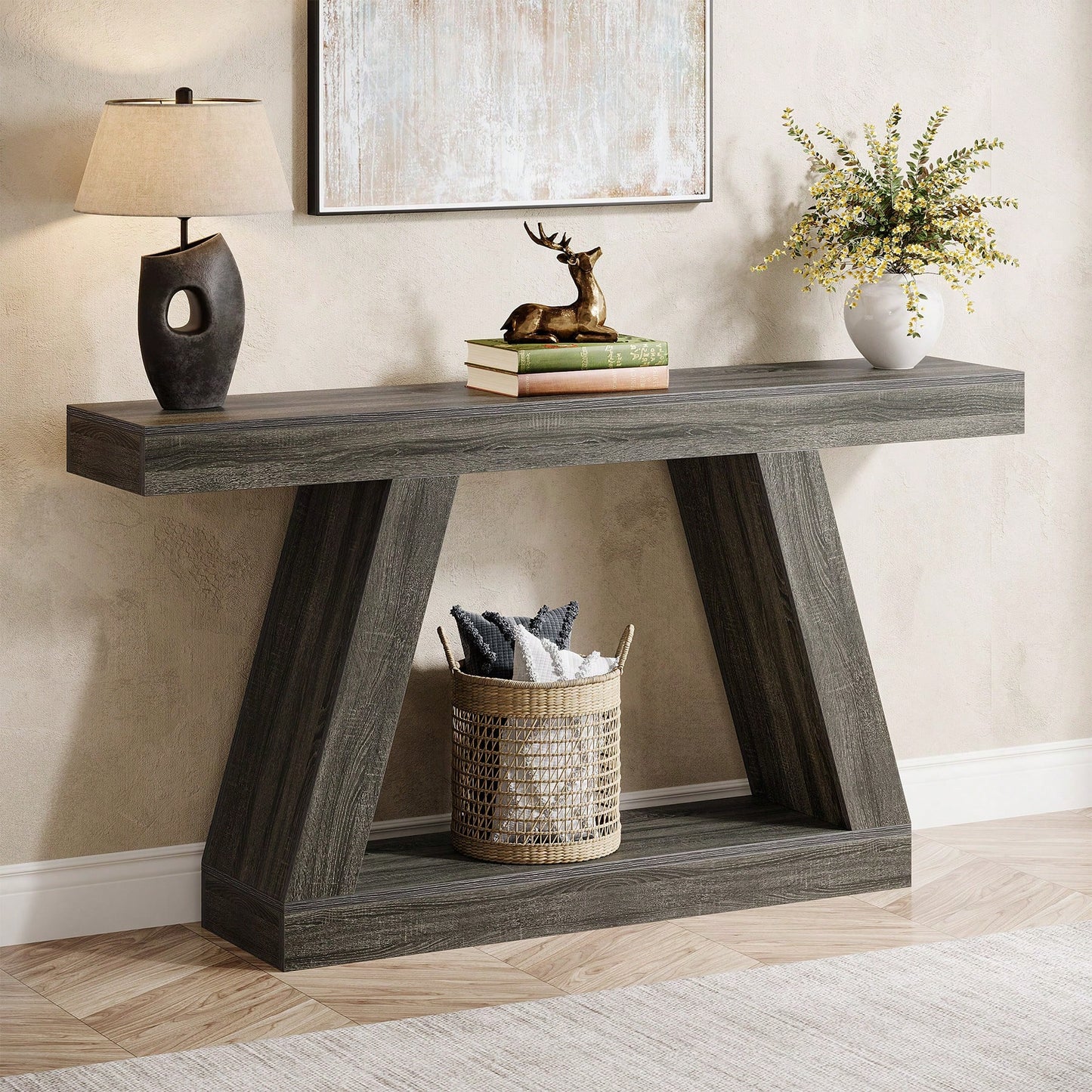 ASPEN 55" CONSOLE TABLE - DARK GRAY