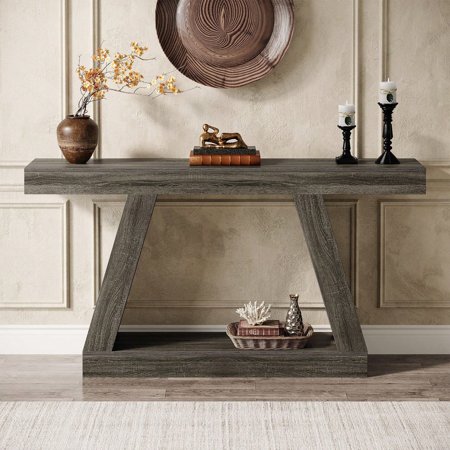 ASPEN 55" CONSOLE TABLE - DARK GRAY