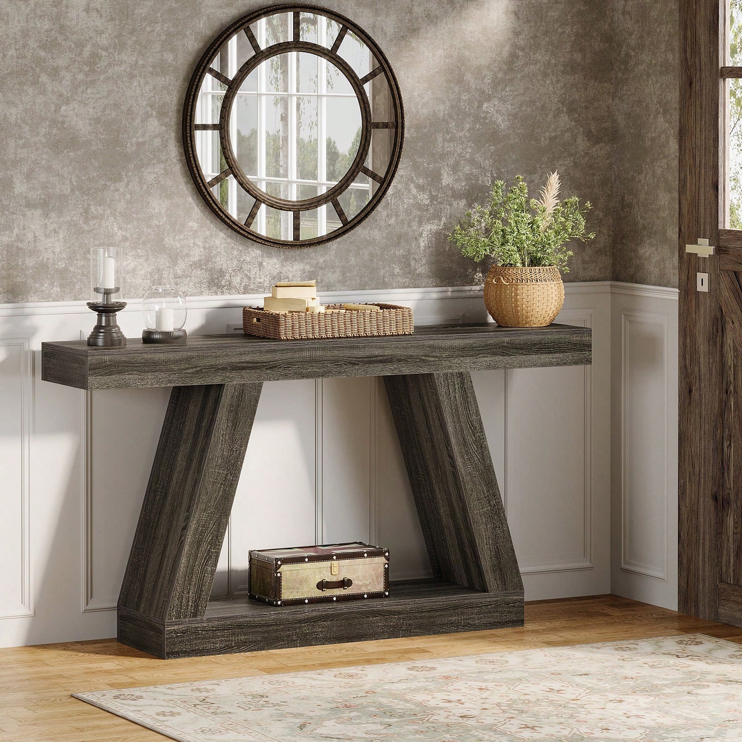 ASPEN 55" CONSOLE TABLE - DARK GRAY