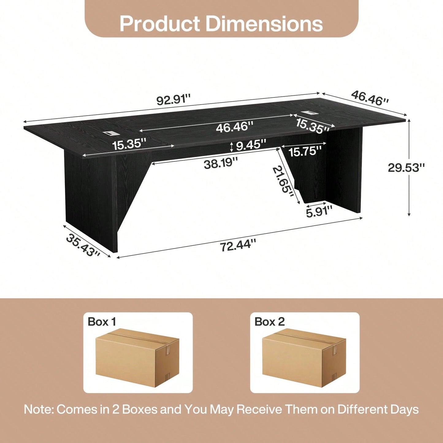 VELARIE 93" OFFICE DESK