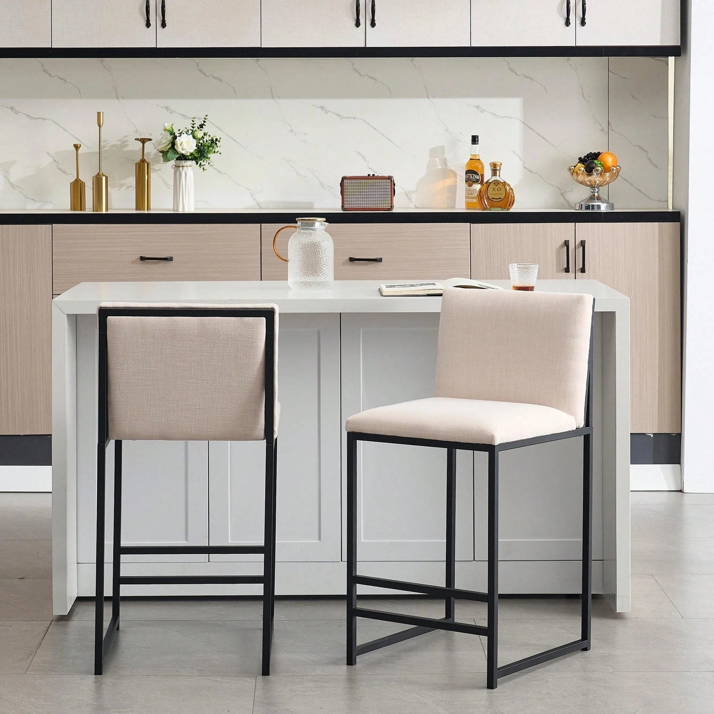 LICLEAR COUNTER STOOLS - IVORY (SET OF 2)