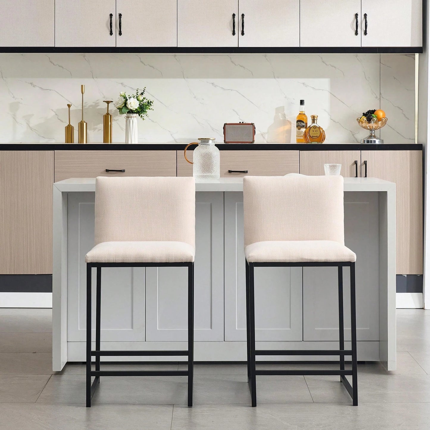 LICLEAR COUNTER STOOLS - IVORY (SET OF 2)