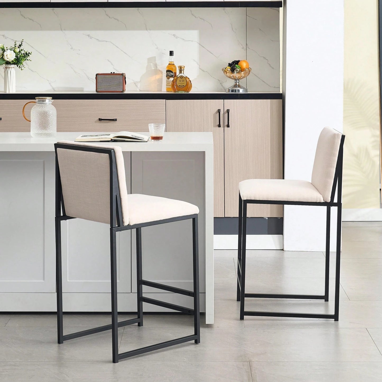 LICLEAR COUNTER STOOLS - IVORY (SET OF 2)