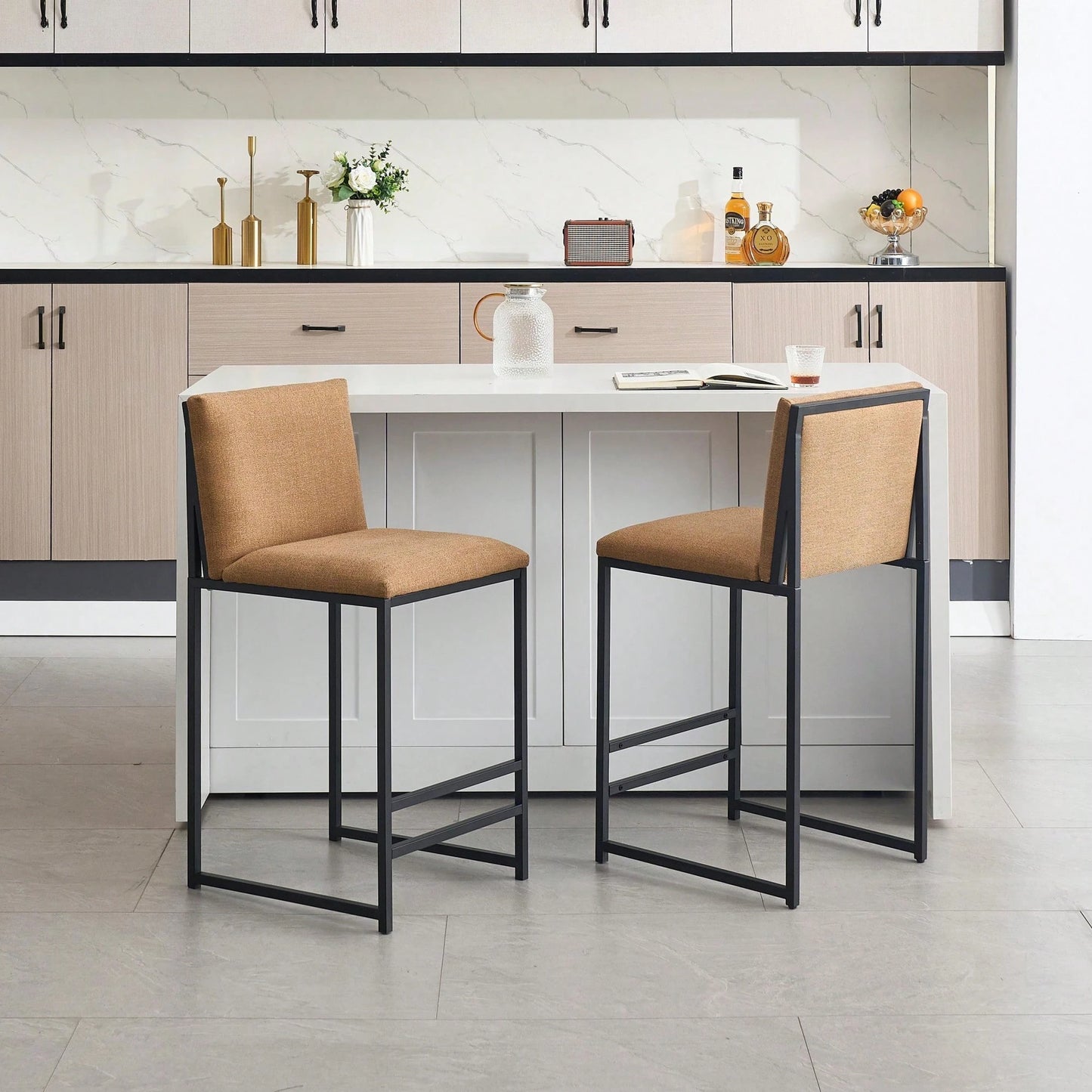 LICLEAR COUNTER STOOLS - COFFEE (SET OF 2)