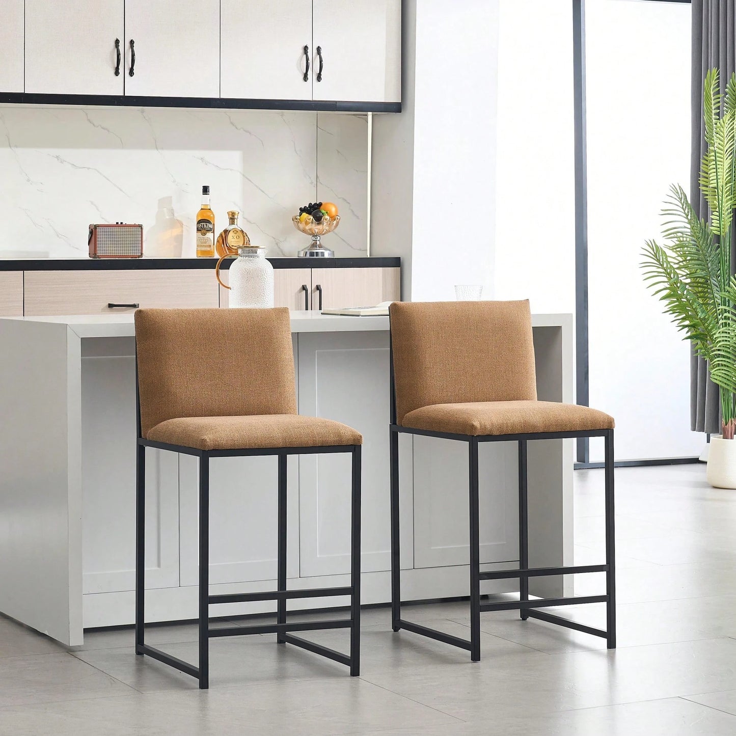 LICLEAR COUNTER STOOLS - COFFEE (SET OF 2)
