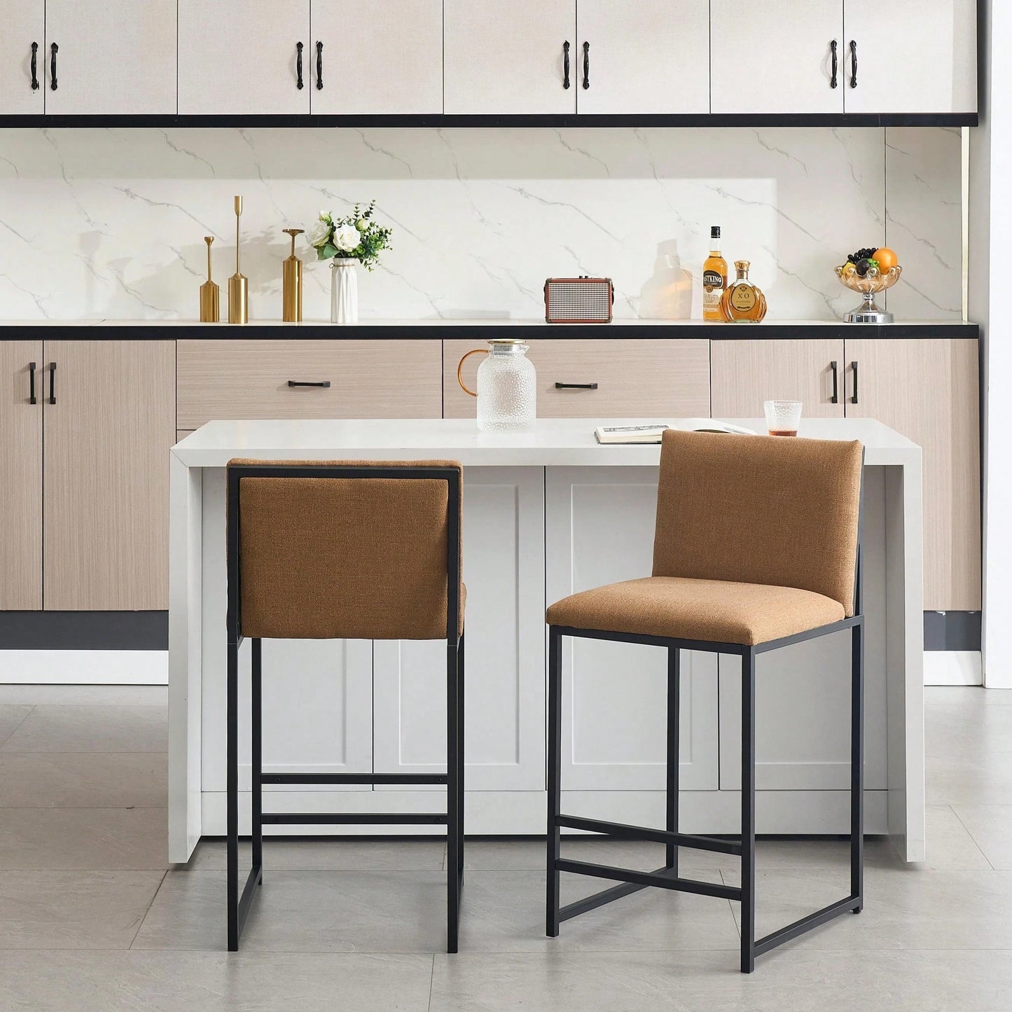 LICLEAR COUNTER STOOLS - COFFEE (SET OF 2)
