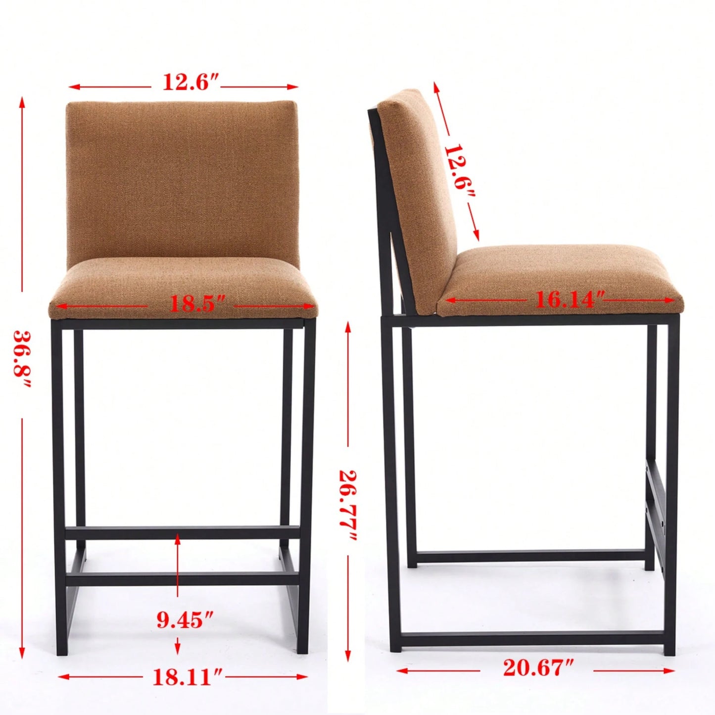 LICLEAR COUNTER STOOLS - COFFEE (SET OF 2)
