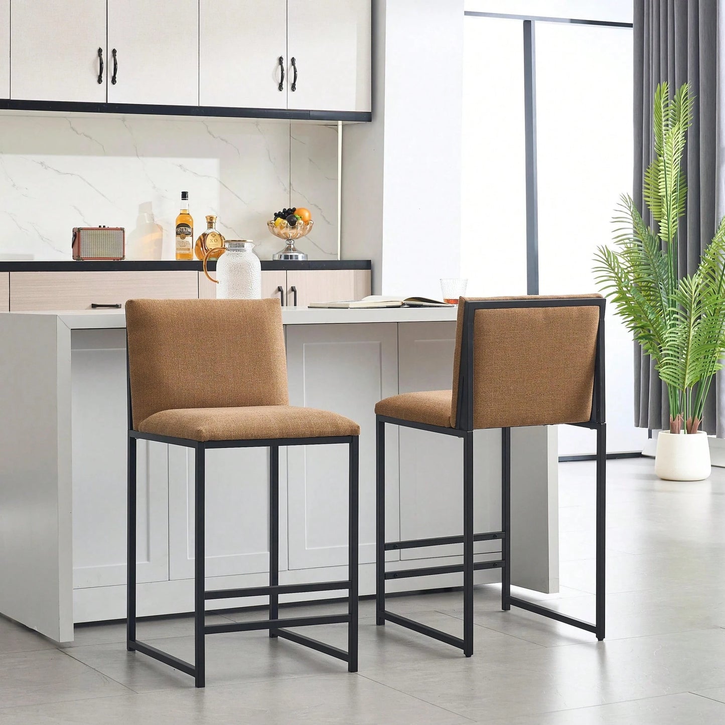 LICLEAR COUNTER STOOLS - COFFEE (SET OF 2)