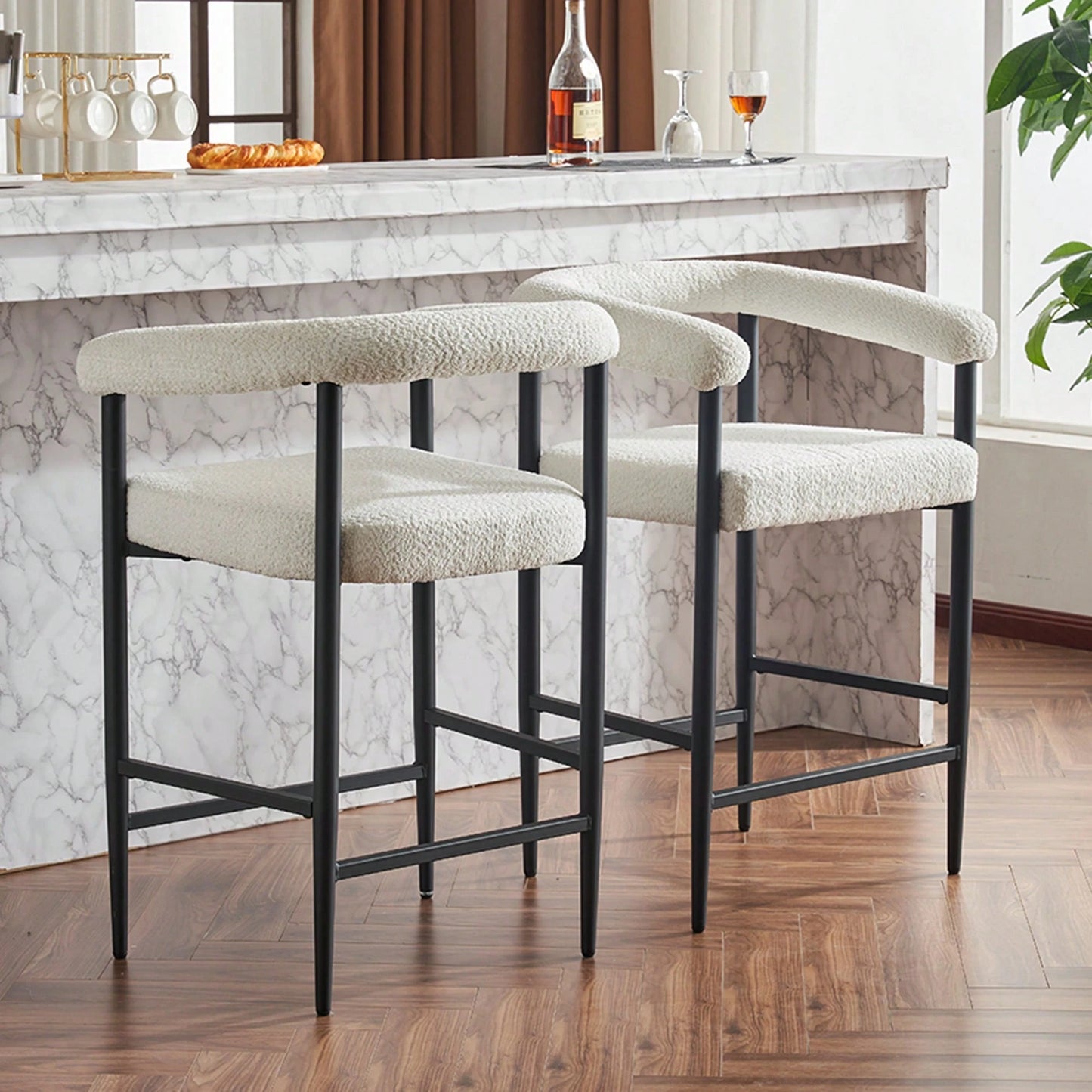 CHER COUNTER STOOLS - WHITE (SET OF 2)