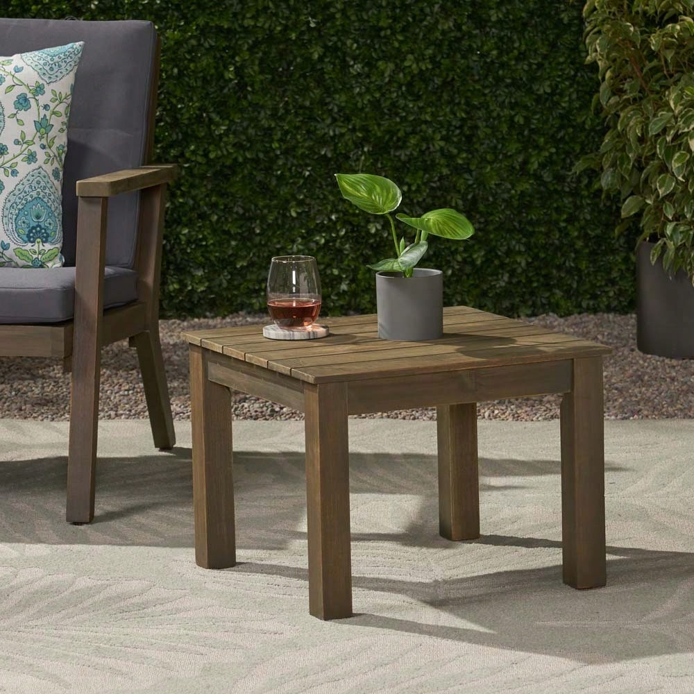OUTDOOR END TABLE - GRAY