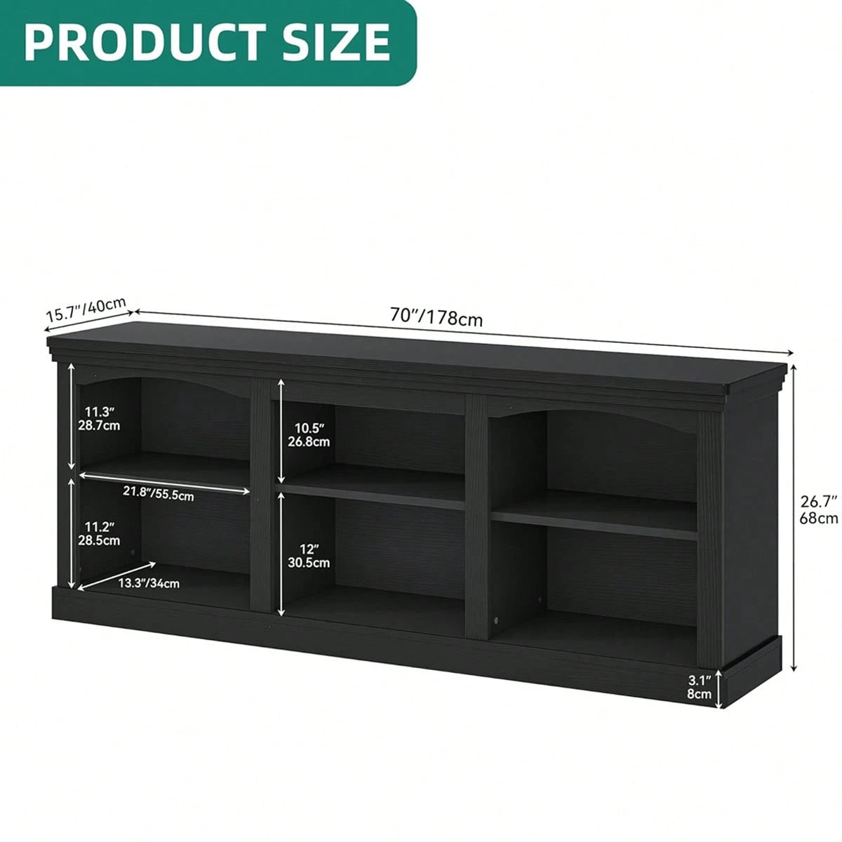 ASPEN 70" MEDIA CONSOLE - BLACK
