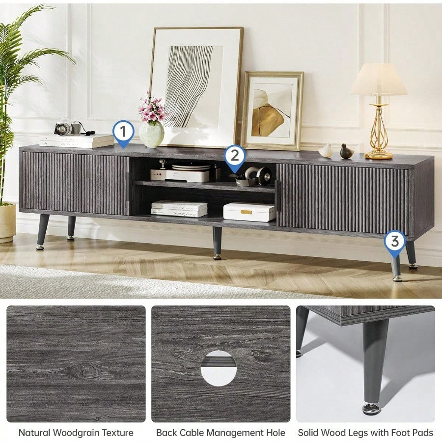 ASHWOOD 70” MEDIA CONSOLE - GRAY