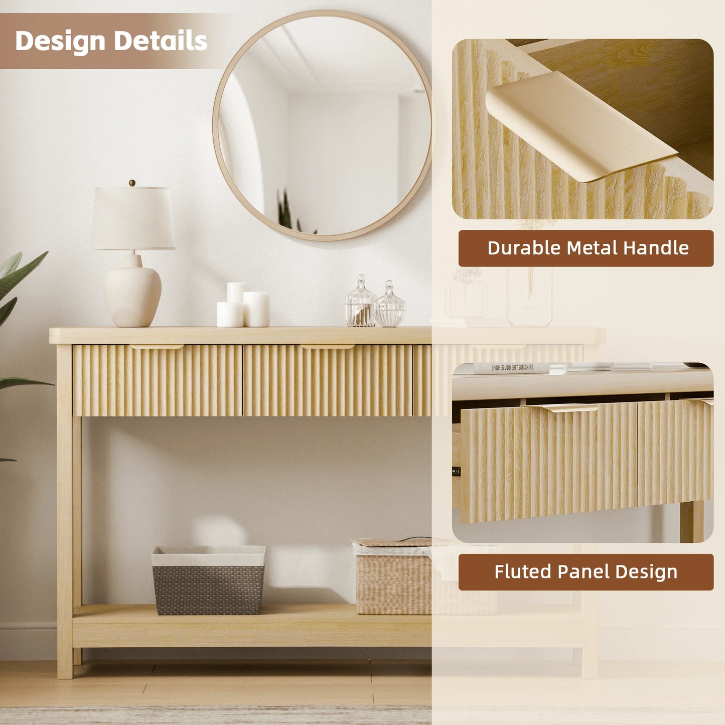 ZUMA 52" CONSOLE TABLE - NATURAL
