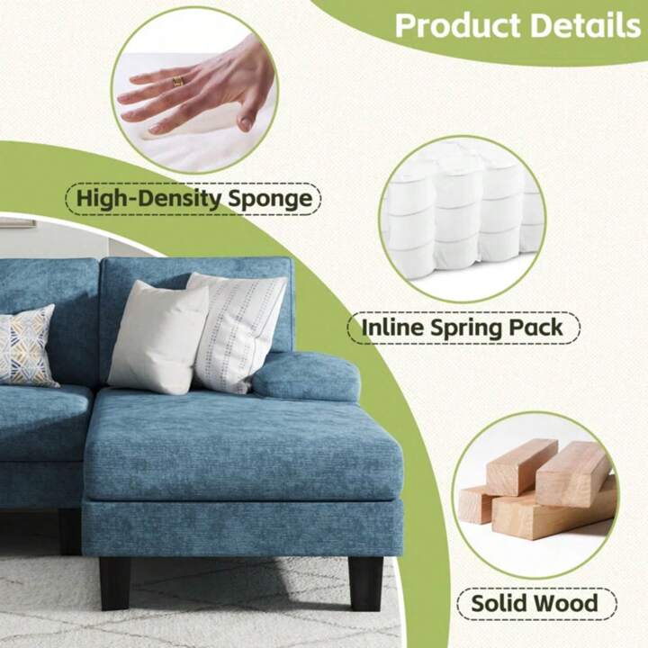 MILO 110" SECTIONAL - BLUE
