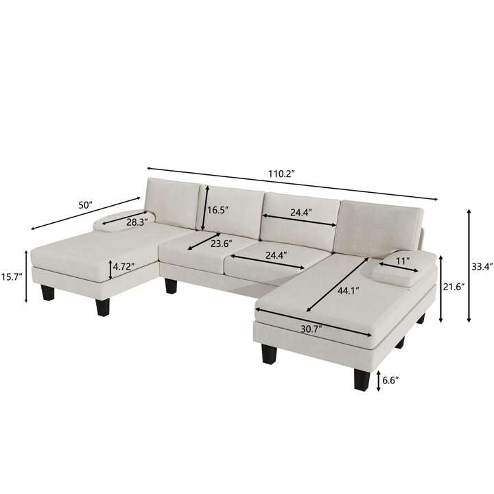 MILO 110" SECTIONAL - BEIGE