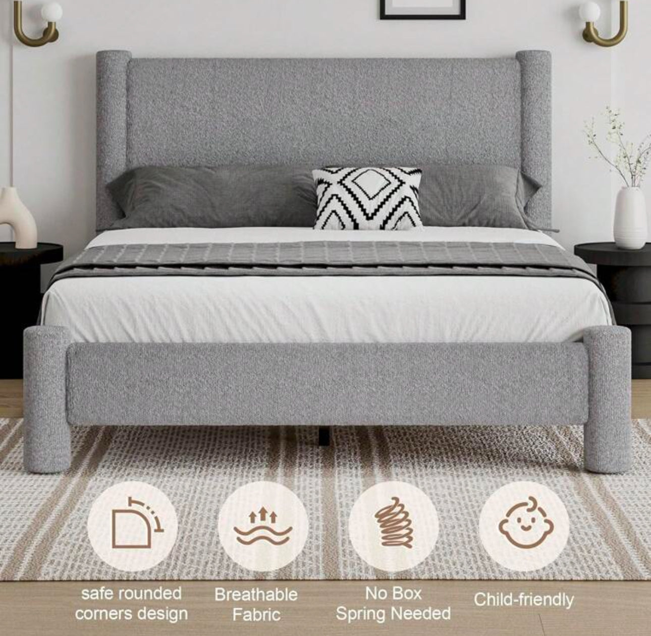 HAVEN PLATFORM BED FRAME - GRAY