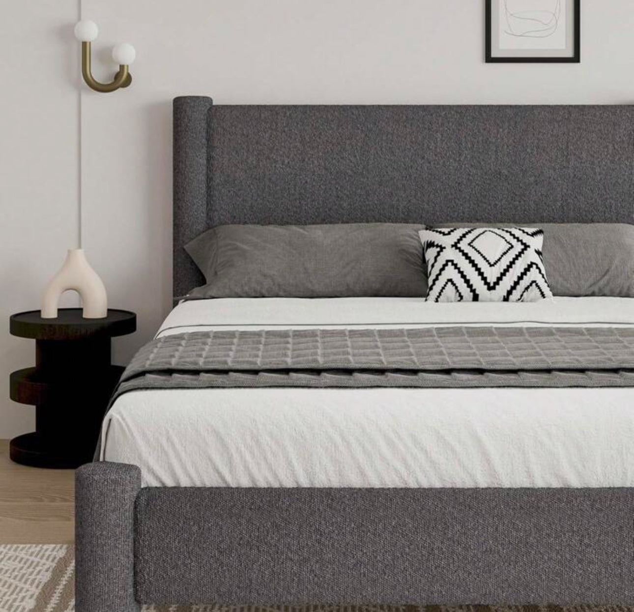 HAVEN PLATFORM BED FRAME - DARK GRAY