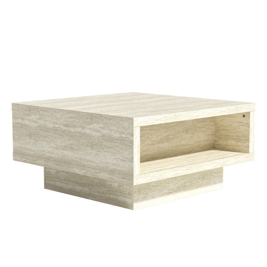CARMELO COFFEE TABLE W/ STORAGE - TRAVERTINE