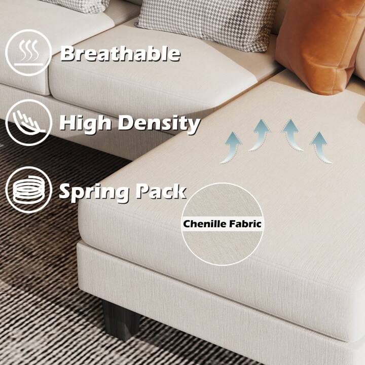 MILO 110" SECTIONAL - BEIGE
