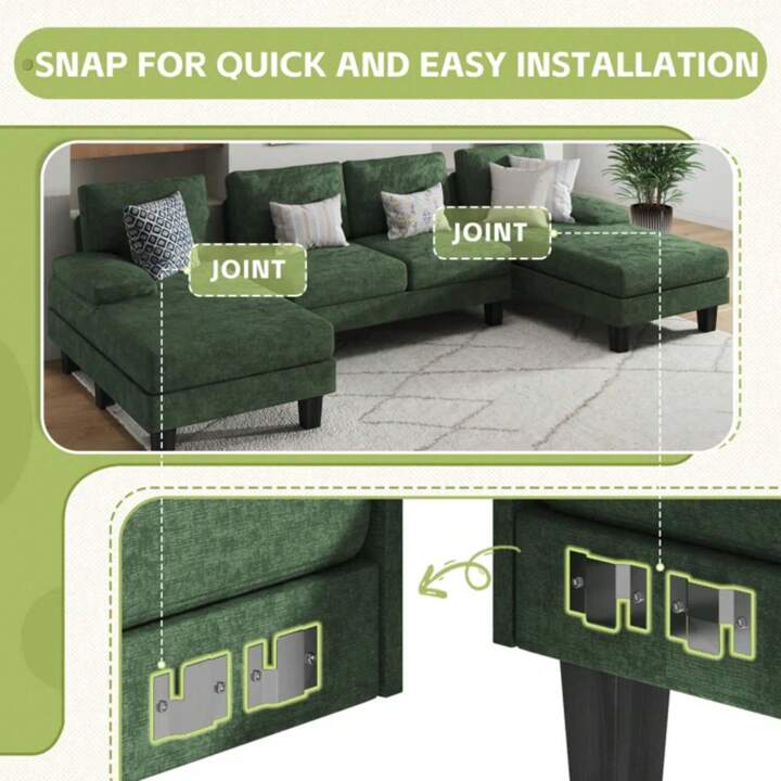 MILO 110" SECTIONAL - GREEN