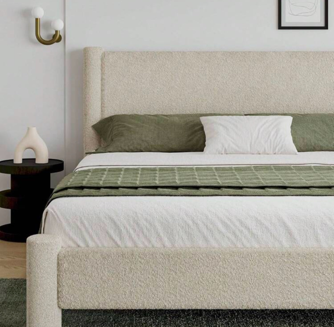 HAVEN PLATFORM BED FRAME - BEIGE
