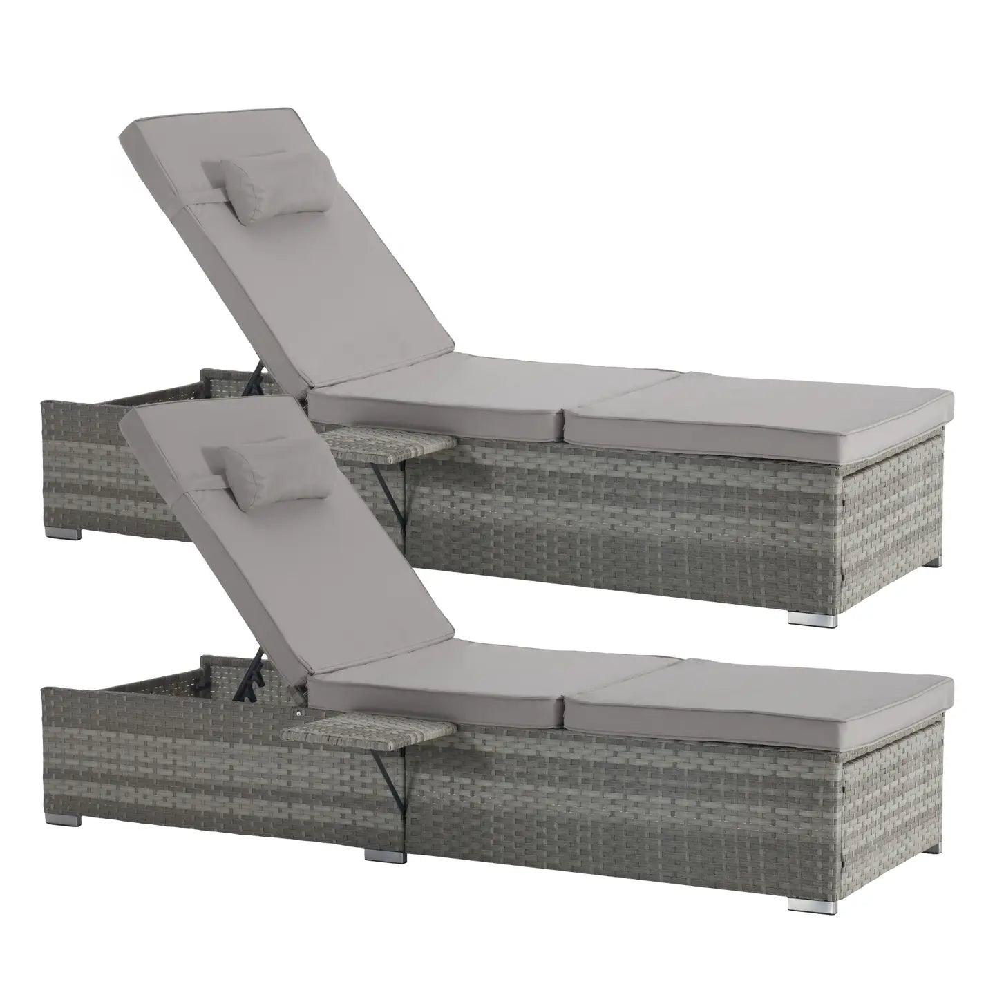 OASIS CHAISE LOUNGE - GRAY / GRAY (SET OF 2)