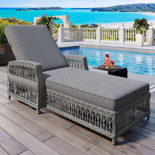 HARBOR CHAISE LOUNGE - GRAY/GRAY