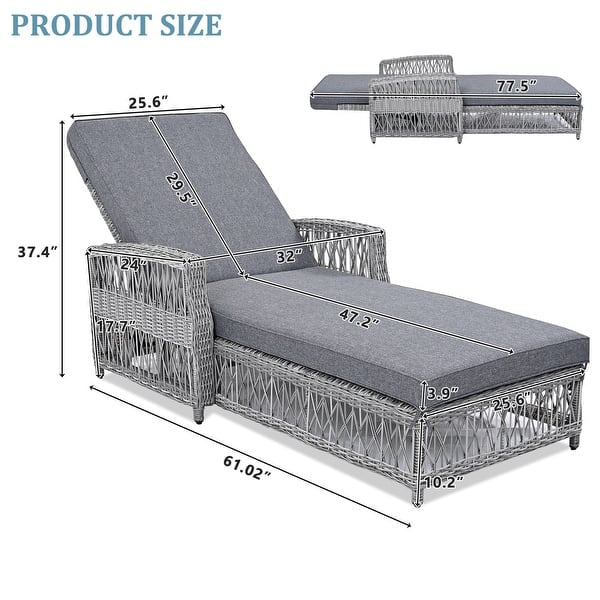 HARBOR CHAISE LOUNGE - GRAY/GRAY