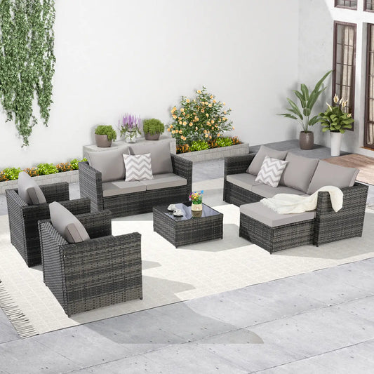 CATALINA 6-PIECE OUTDOOR LOUNGE SET - GRAY / GRAY