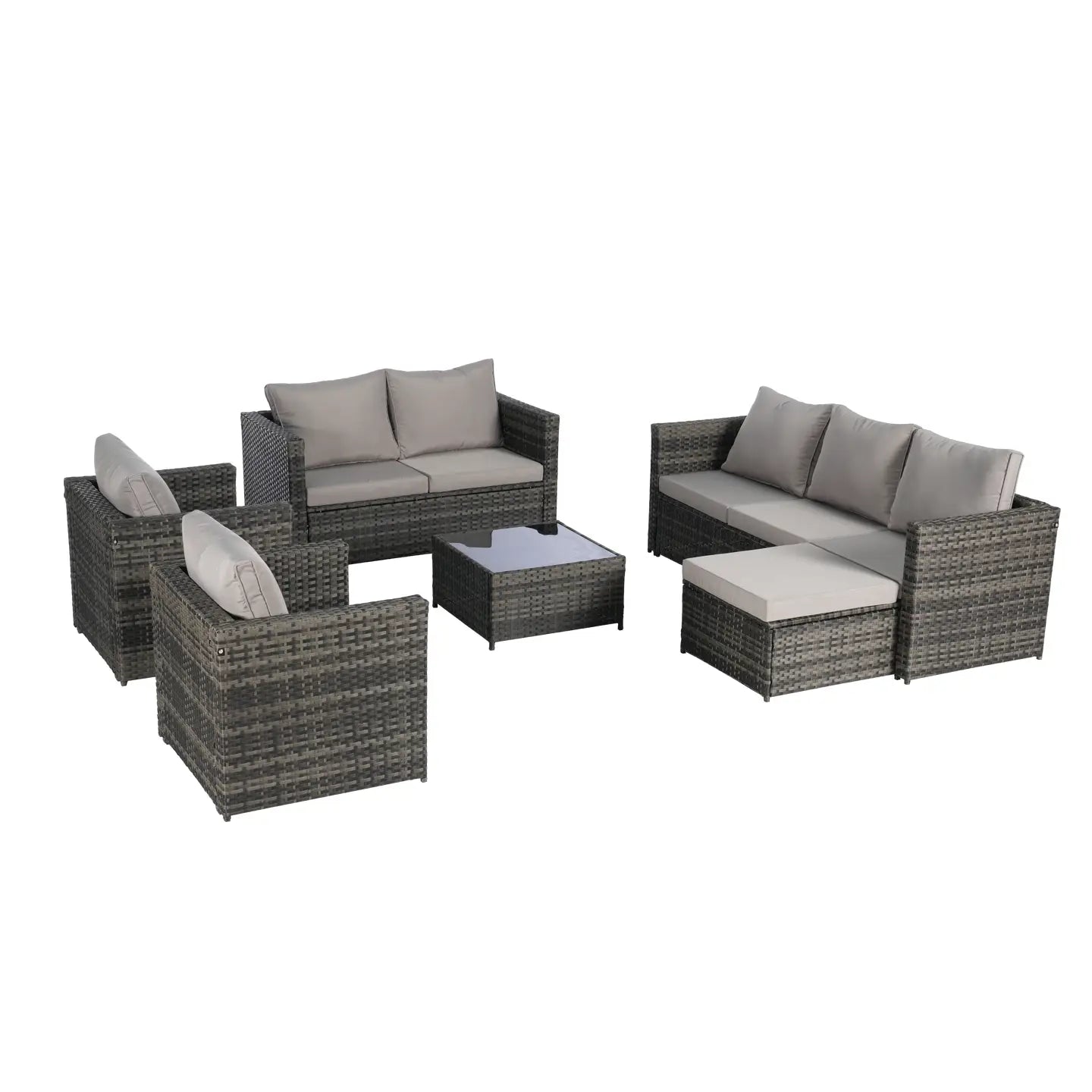 CATALINA 6-PIECE OUTDOOR LOUNGE SET - GRAY / GRAY