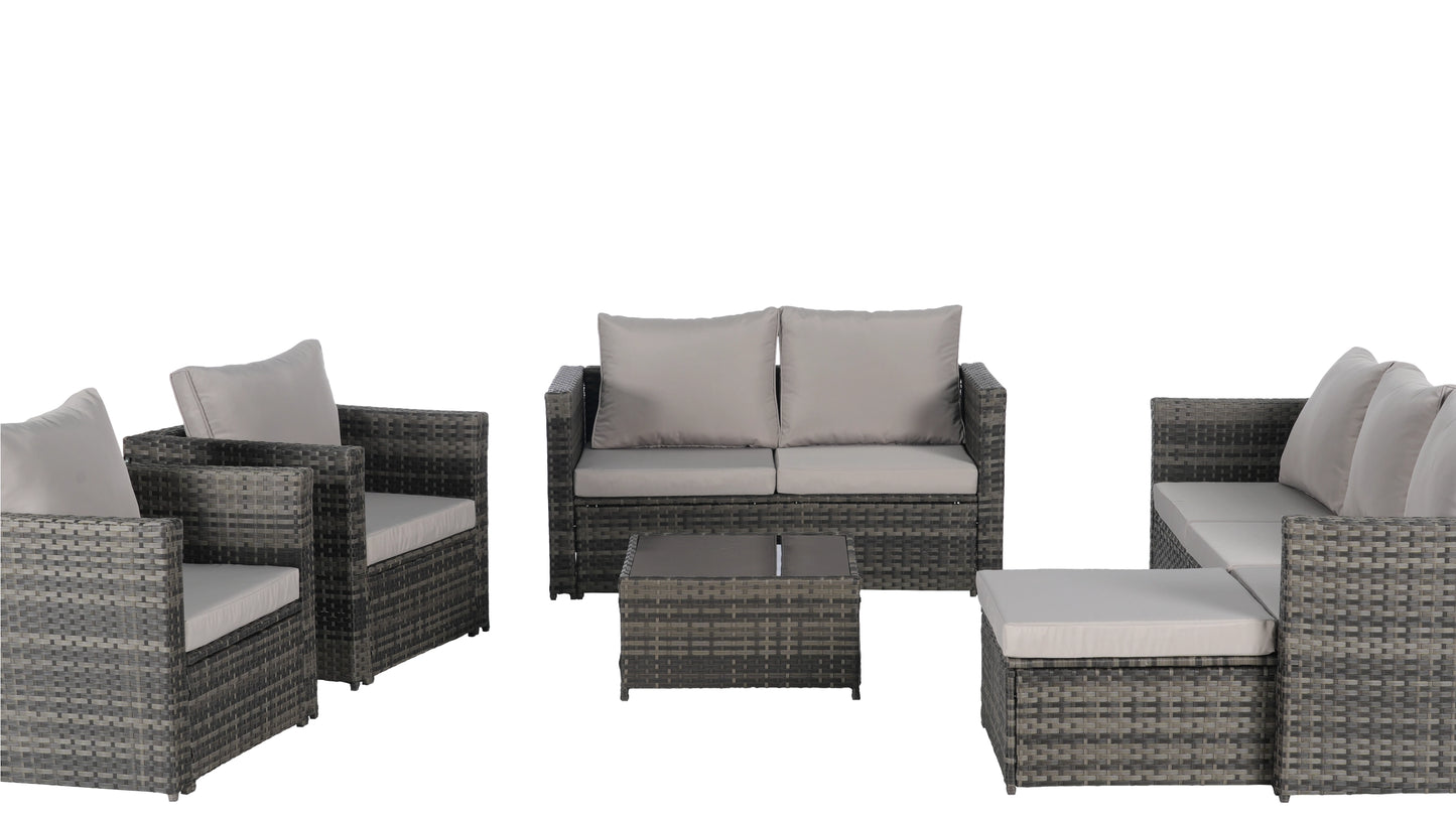 CATALINA 6-PIECE OUTDOOR LOUNGE SET - GRAY / GRAY