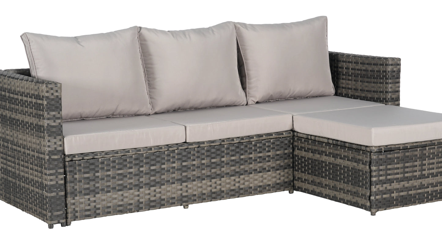 CATALINA 6-PIECE OUTDOOR LOUNGE SET - GRAY / GRAY