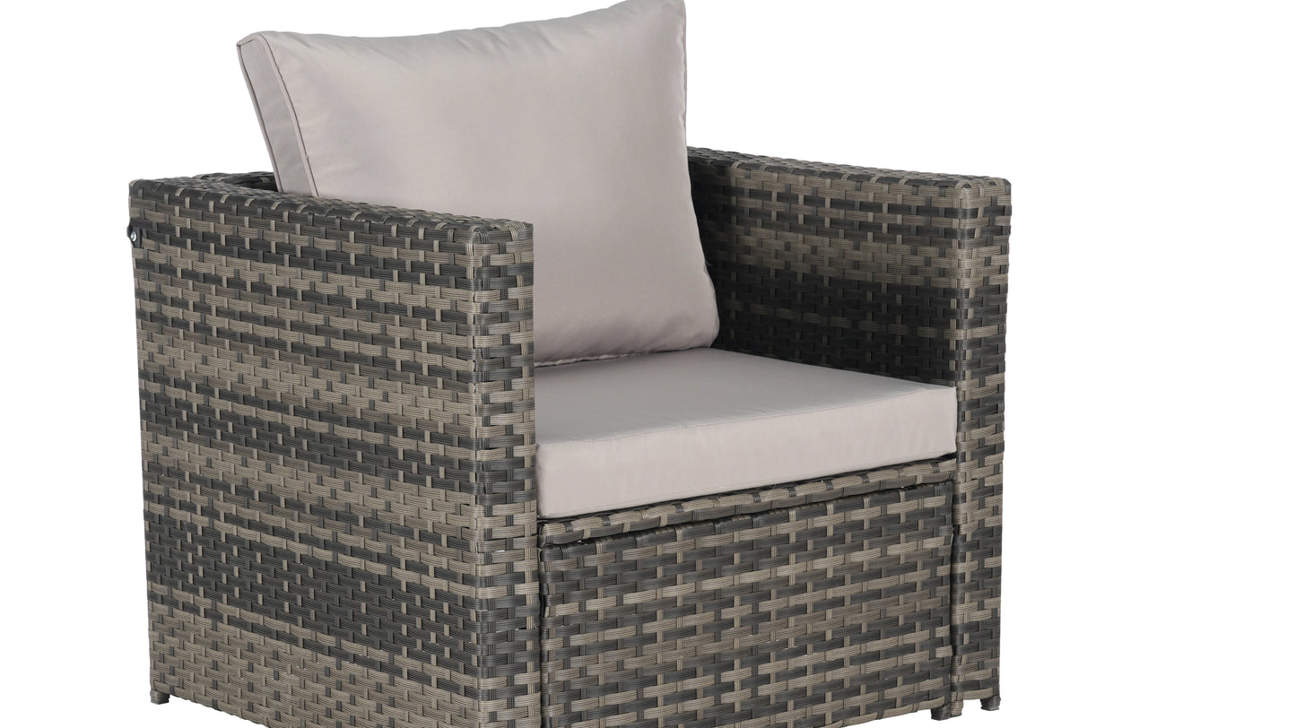 CATALINA 6-PIECE OUTDOOR LOUNGE SET - GRAY / GRAY