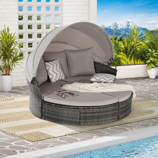 CATALINA OUTDOOR DAY BED - GRAY / GRAY