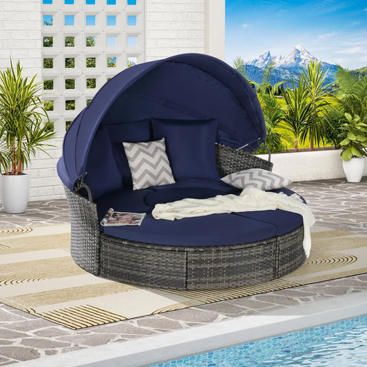 CATALINA OUTDOOR DAY BED - GRAY / NAVY