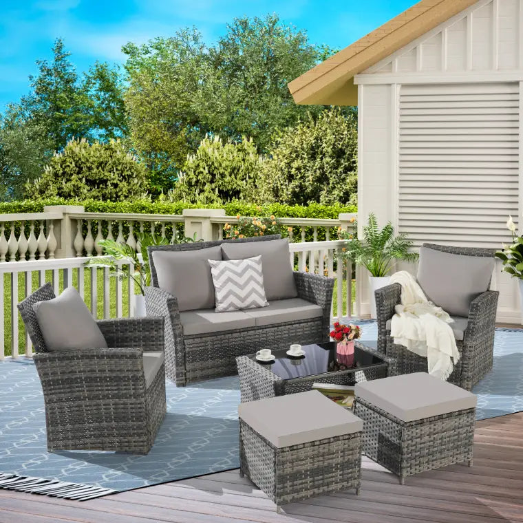 CATALINA OUTDOOR LOUNGE SET - GRAY / GRAY