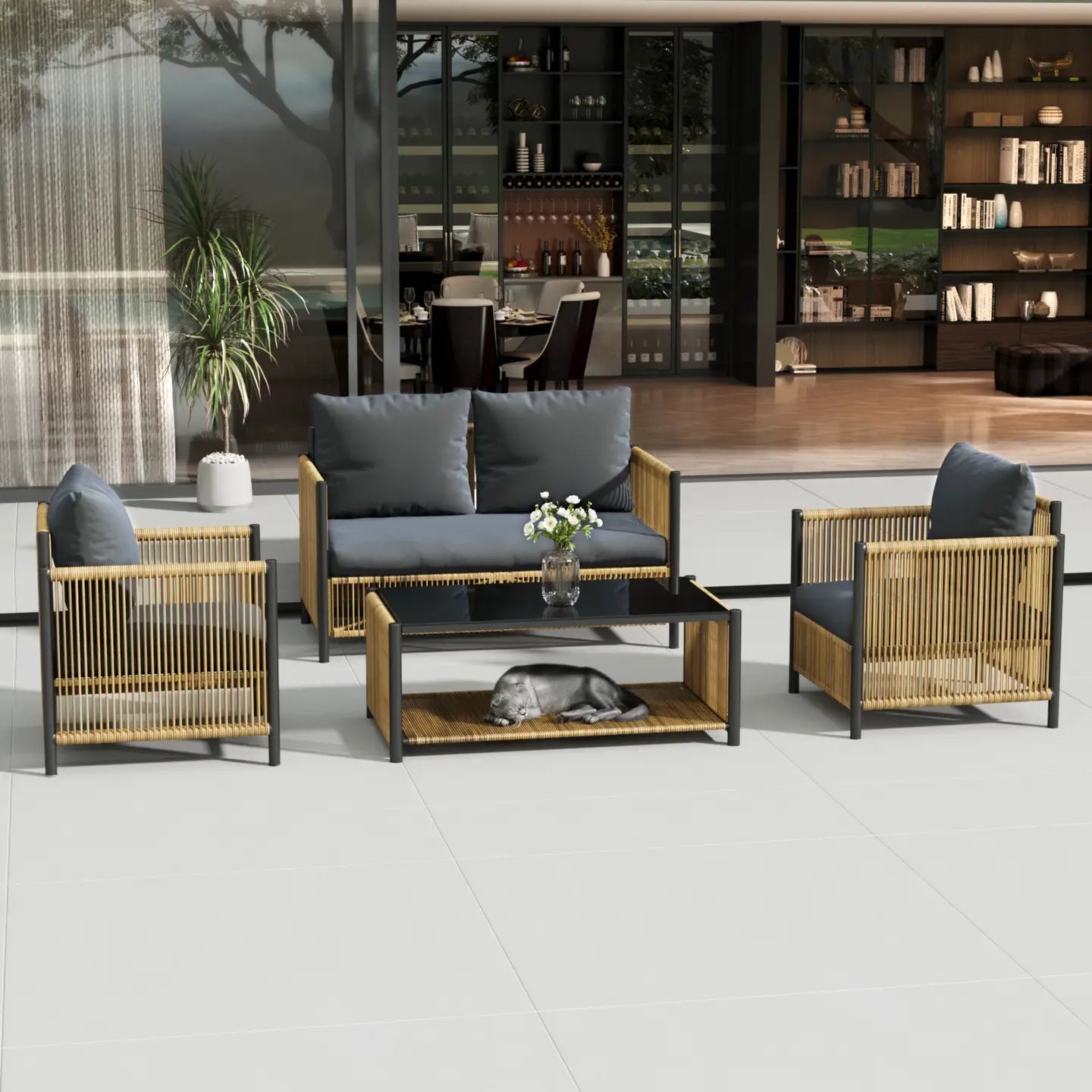SERONA 4-PIECE OUTDOOR LOUNGE SET