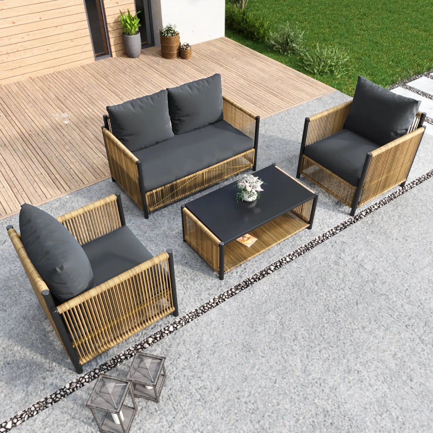 SERONA 4-PIECE OUTDOOR LOUNGE SET