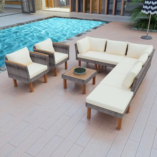 CAMARI OUTDOOR SECTIONAL SET - NATURAL / BEIGE