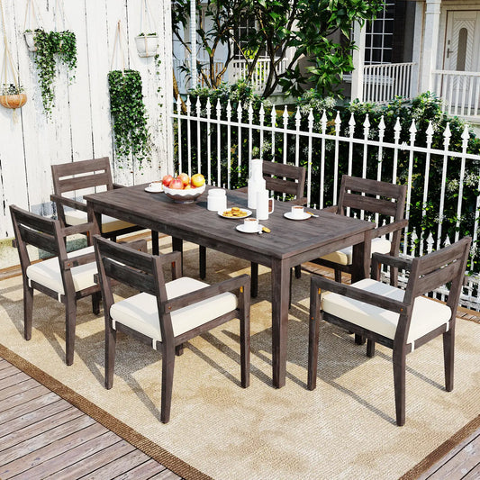 ISALYN 7-PIECE OUTDOOR DINING SET - GRAY