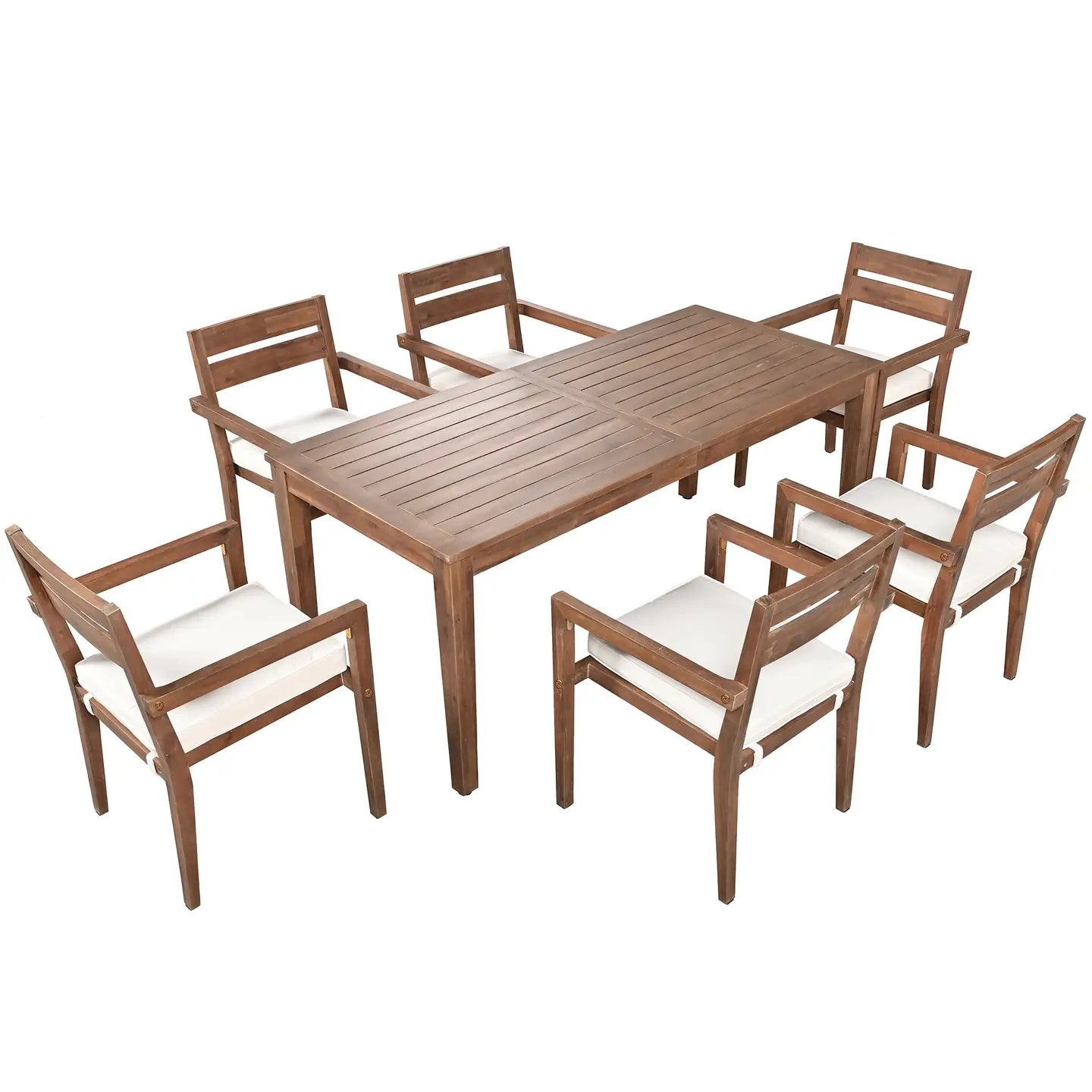 ISALYN 7-PIECE OUTDOOR DINING SET - BROWN