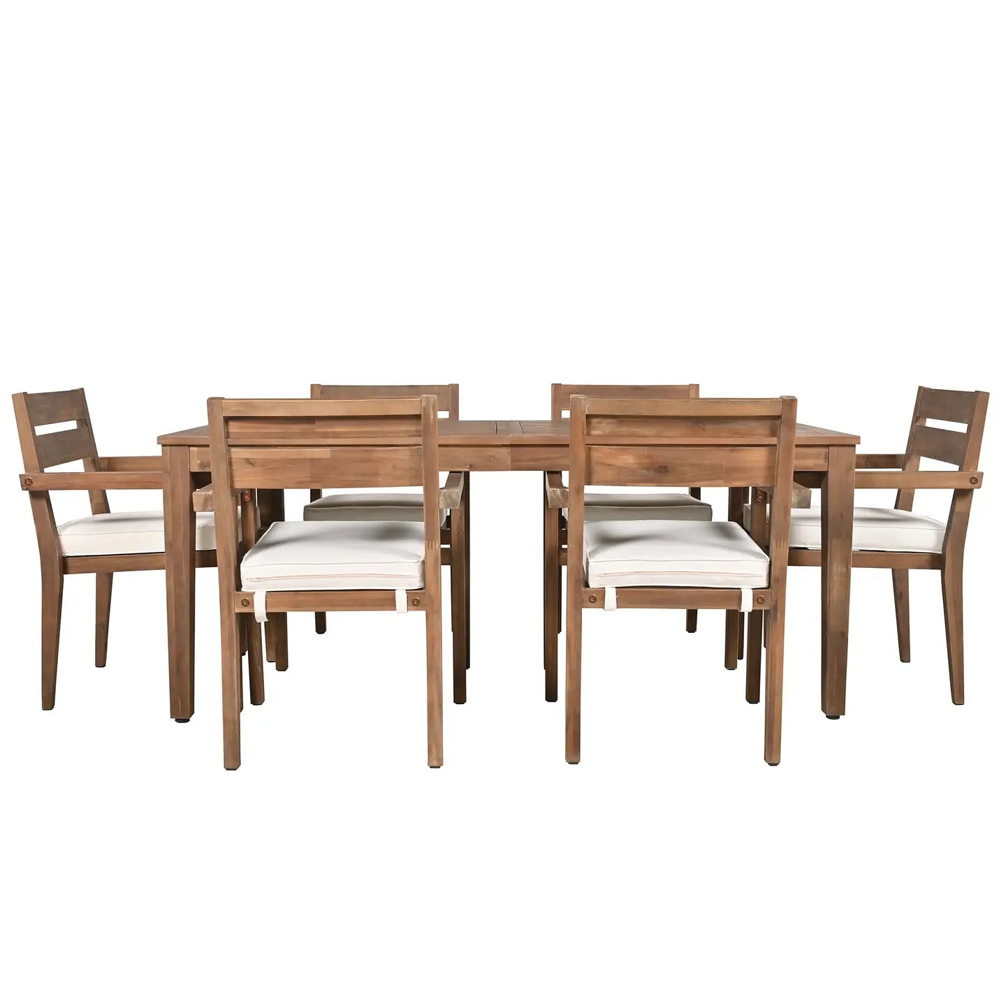 ISALYN 7-PIECE OUTDOOR DINING SET - BROWN