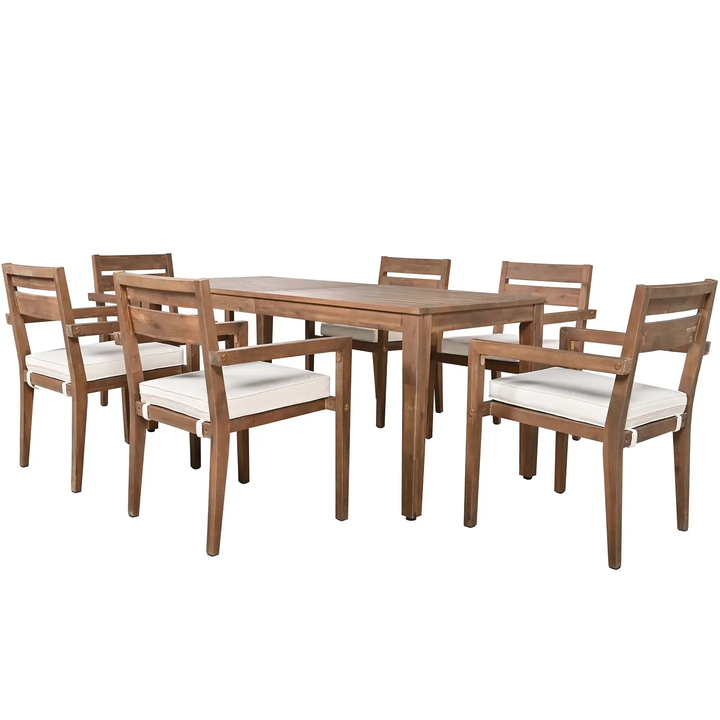 ISALYN 7-PIECE OUTDOOR DINING SET - BROWN