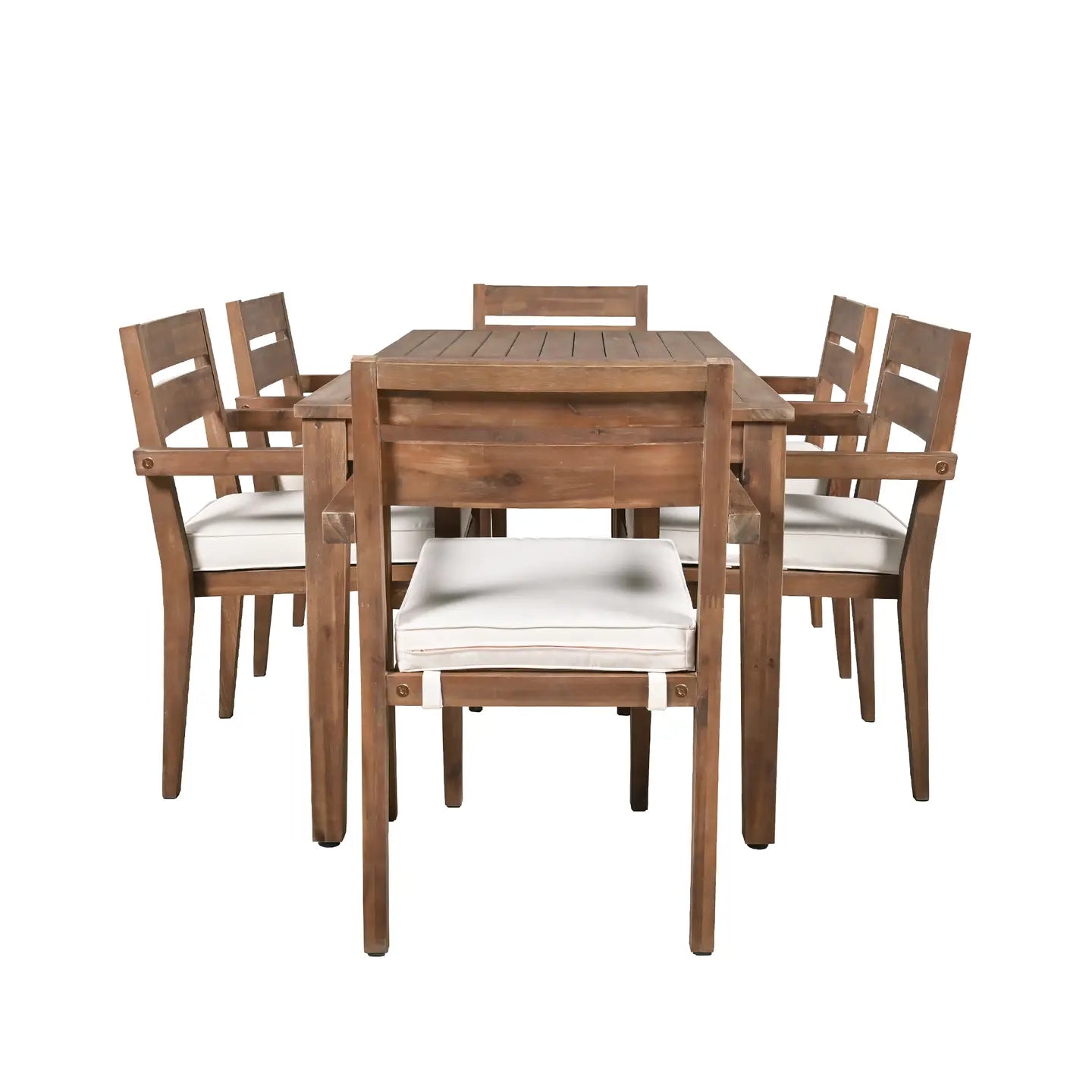 ISALYN 7-PIECE OUTDOOR DINING SET - BROWN