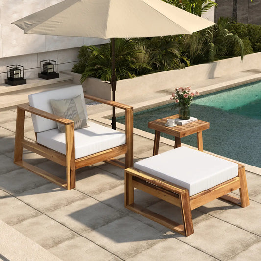 AVA 3-PIECE OUTDOOR LOUNGE SET - NATURAL / BEIGE