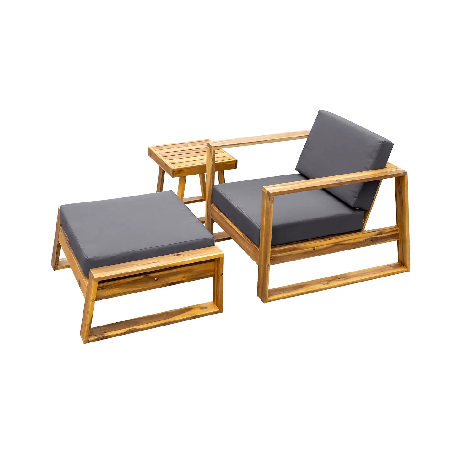 AVA 3-PIECE OUTDOOR LOUNGE SET 
 - NATURAL / GRAY