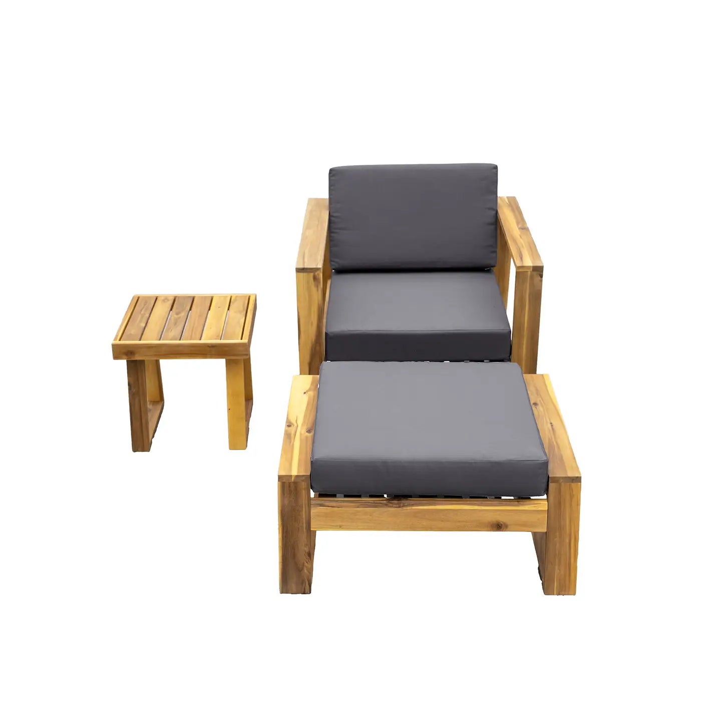 AVA 3-PIECE OUTDOOR LOUNGE SET 
 - NATURAL / GRAY