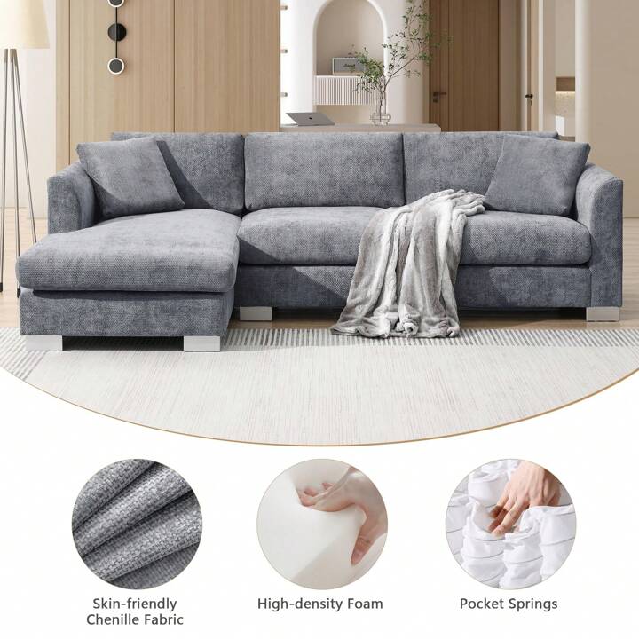 LAYLA 96" SECTIONAL - DARK GRAY