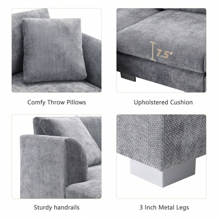 LAYLA 96" SECTIONAL - DARK GRAY