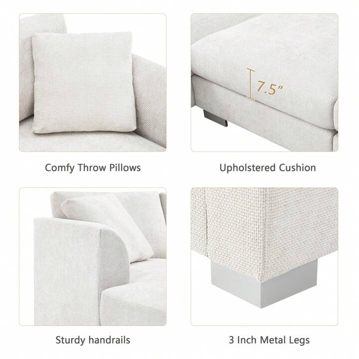 LAYLA 96" SECTIONAL - BEIGE